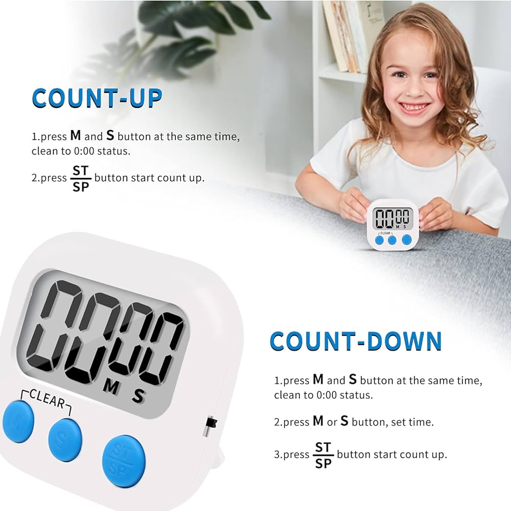 Amazon.com: 6 Pack Small Digital Kitchen Timer Magnetic Back